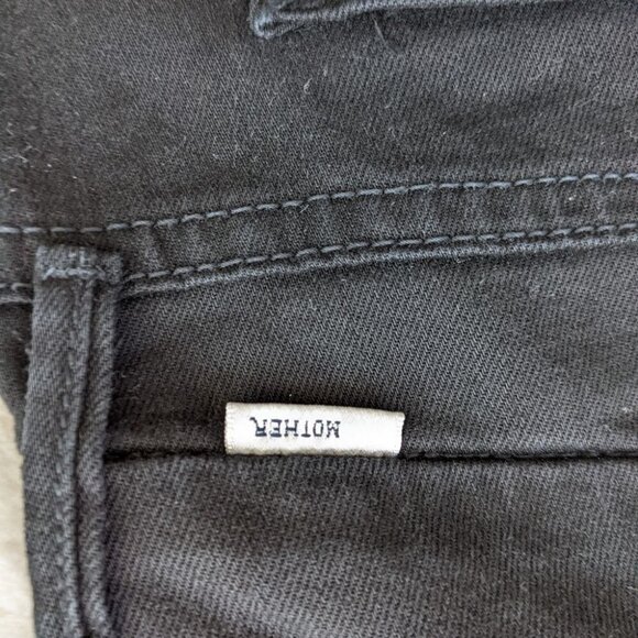 Mother Denim Looker Fray Hem Black Jeans 24 @O - Picture 10 of 15